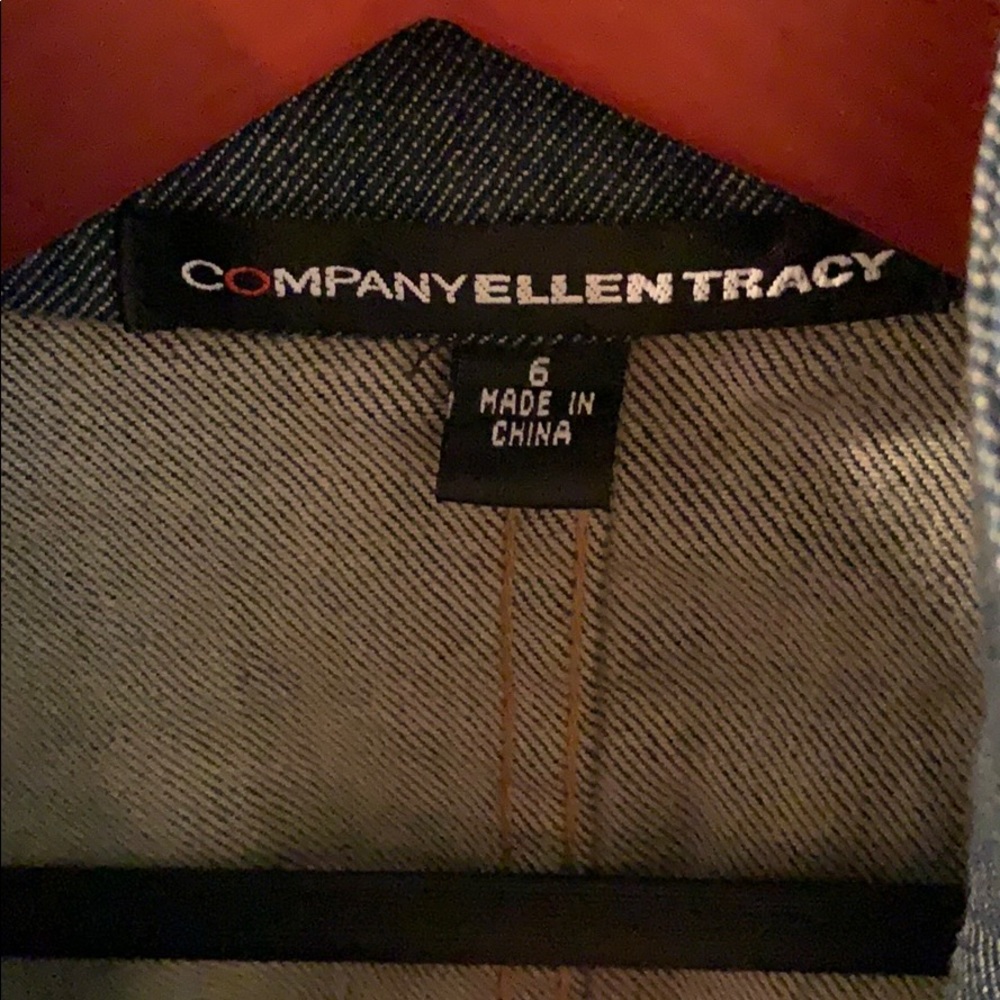 Company Ellen Tracy Zip Up Denim Jacket Sz 6 - Picture 4 of 8